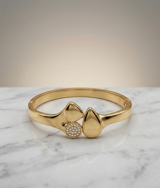 Bracelet Jonc "Nymphéa" – Acier Inoxydable 316L & Pavé de Cristaux