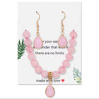 Parure "Douceur Romantique" : Bracelet et Boucles d'Oreilles en Quartz Rose