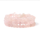 Bracelet Trio "Douceur Infinie" en Quartz Rose (Multi-Textures)