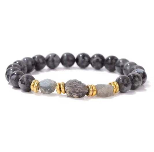 Bracelet "Aura Mystique" en Labradorite (Éclats Bruts)