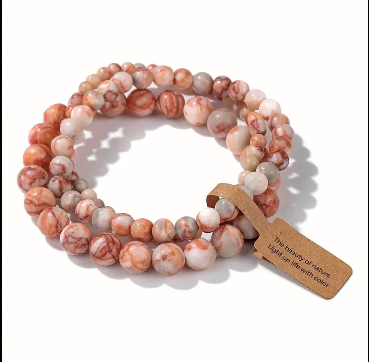 Set de 3 Bracelets "Toile d'Énergie" en Jaspe Rouge Réticulé