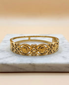 Bracelet Jonc "Impérial" – Dentelle d'Acier 316L & Médaillons Antiques