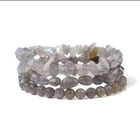 Bracelet Trio "Aura Boréale" en Labradorite (Multi-Textures)