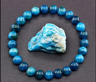 Bracelet en Perles d' Apatite Bleue Naturelle