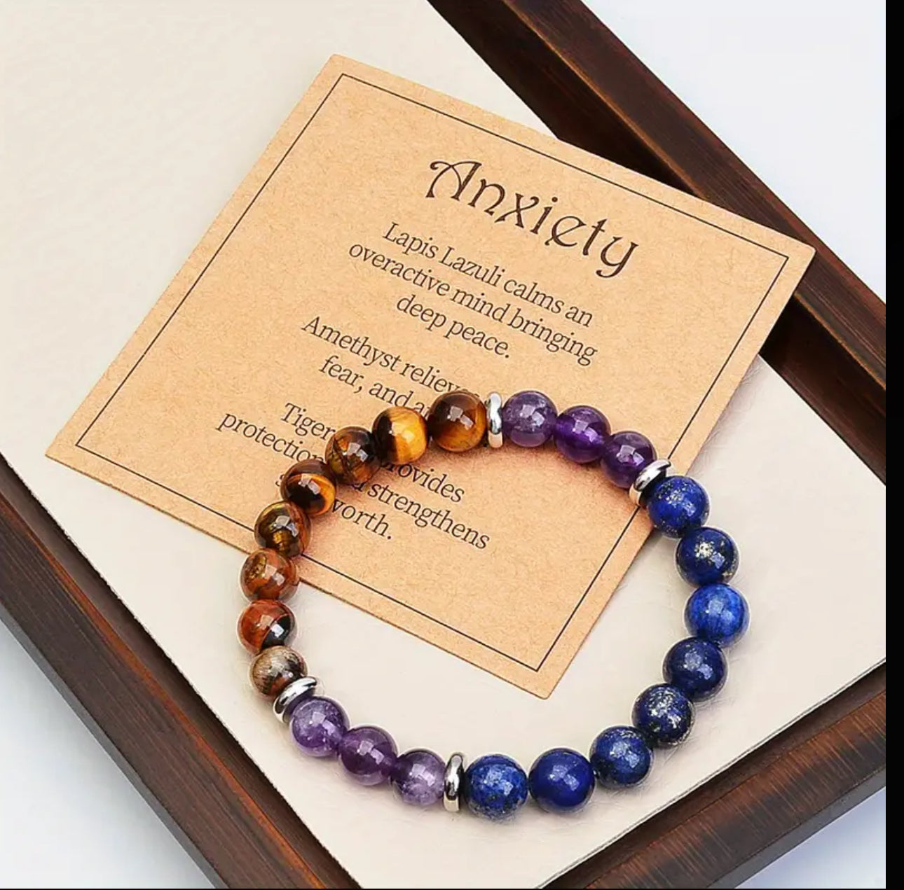 Bracelet en Lapis-Lazuli, Améthyste et Œil de Tigre – Sagesse, Sérénité et Protection