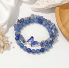 Bracelets Duo "Envol Azur" en Aventurine Bleue et Charme Papillon