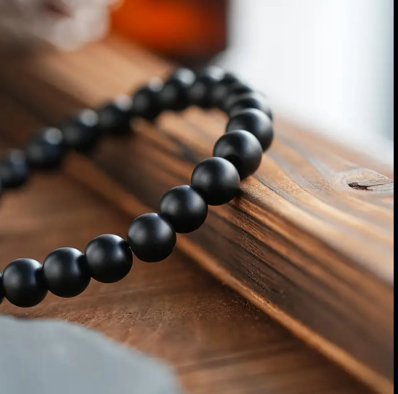 Bracelet Protection & Ancrage – Perles d’Onyx Noir Mat