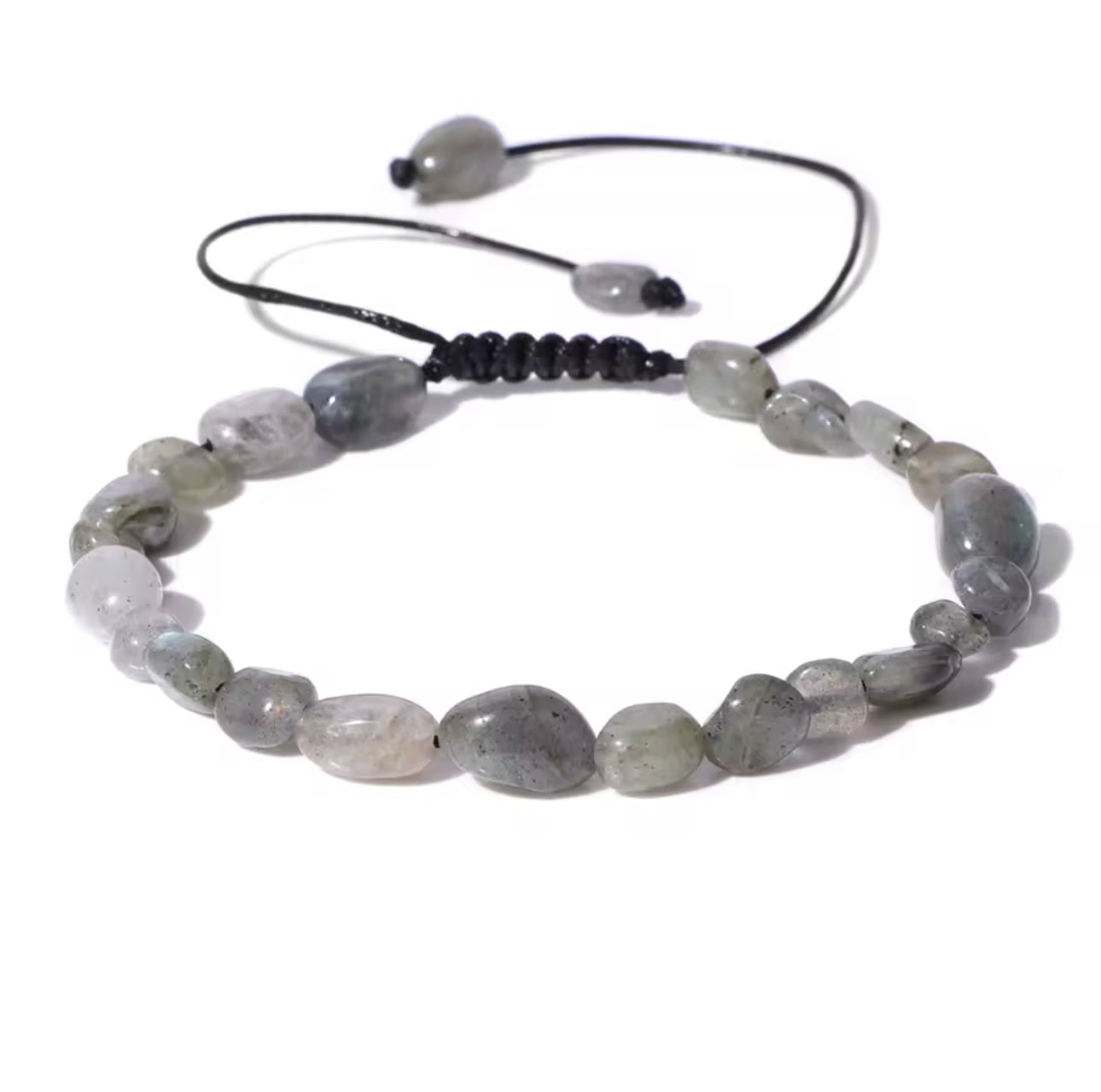 Bracelet "Reflets Boréaux" en Labradorite (Pierres Roulées Ajustables)