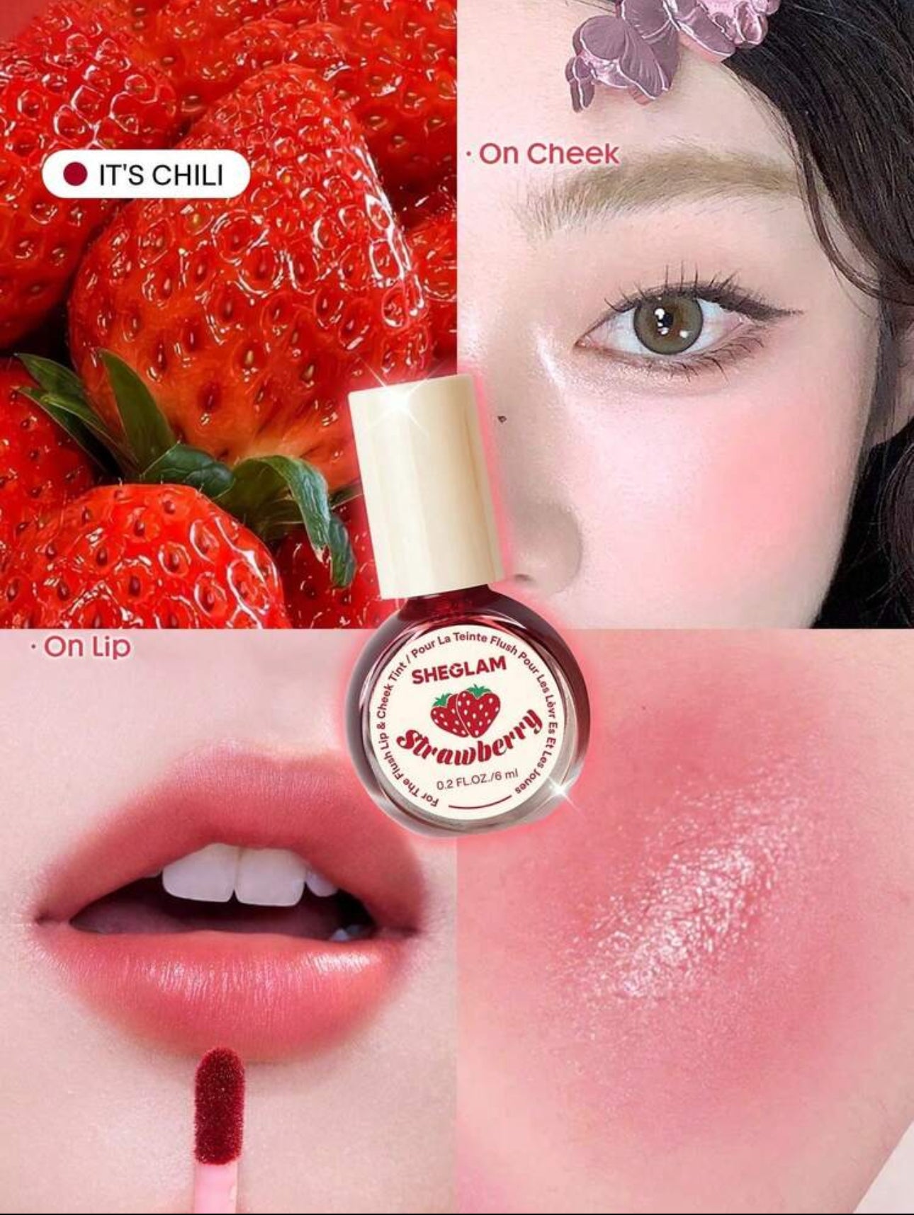 SHEGLAM Encre Lèvres & Joues "For The Flush" - Lip & Cheek Tint (6 ml)