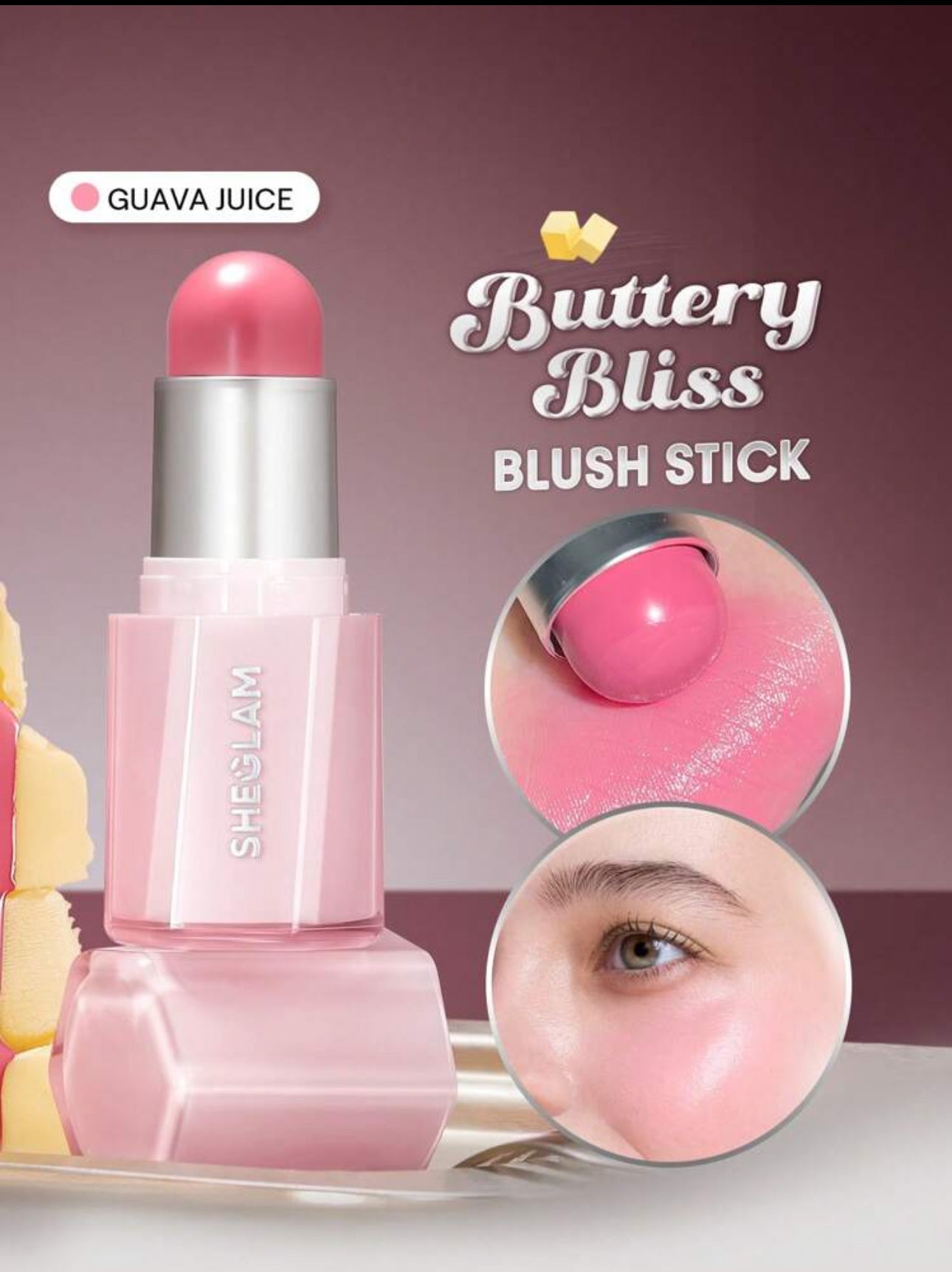 SHEGLAM Bâton de Blush "Buttery Bliss" - Fard à Joues en Stick Effet Dewy (6 g)
