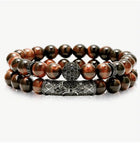 Bracelet Double "Puissance & Audace" en Œil de Taureau