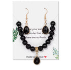 Parure "Élégance Absolue" en Onyx Noir (Bracelet et Boucles d'Oreilles)