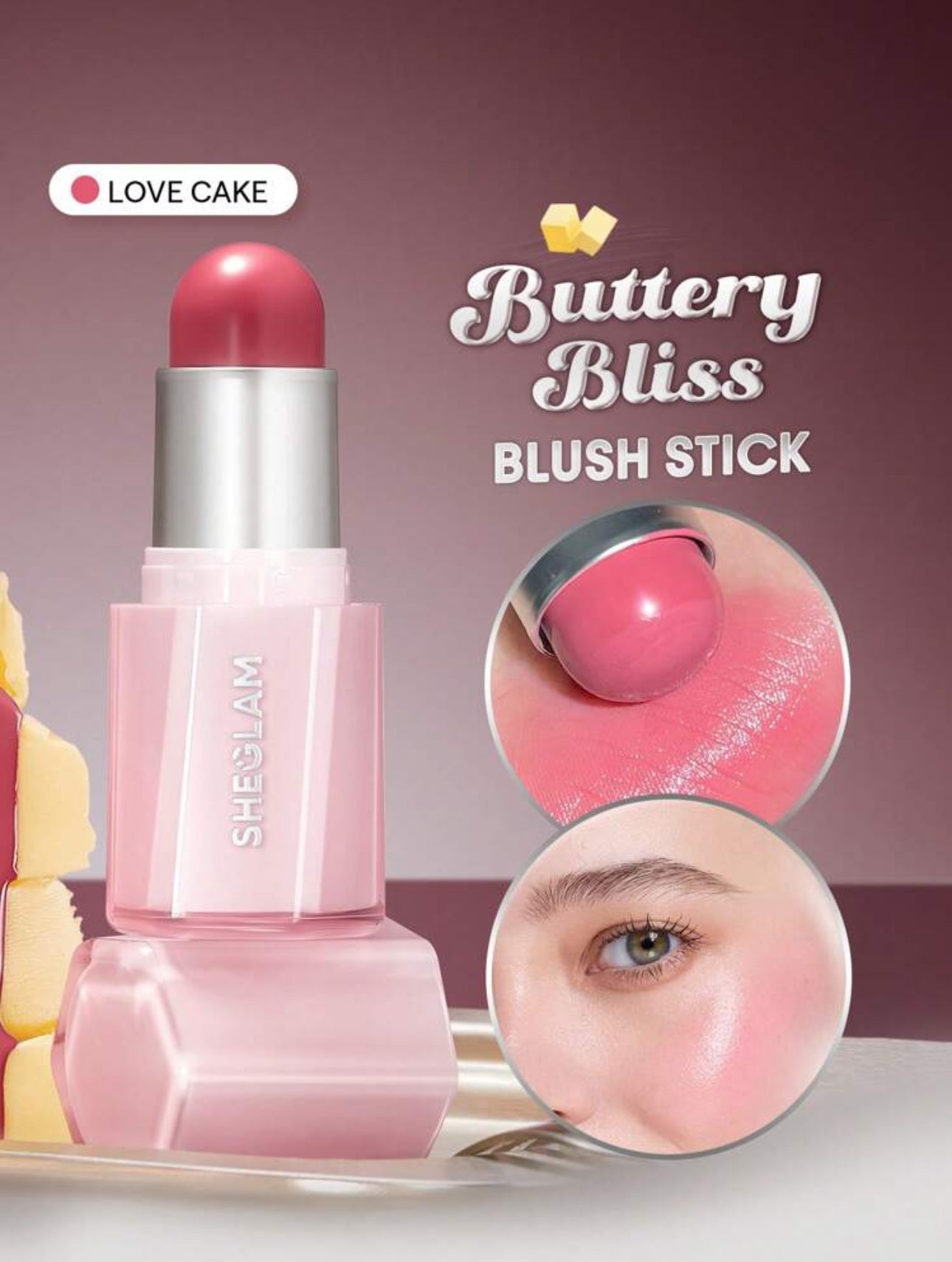 SHEGLAM Bâton de Blush "Buttery Bliss" - Fard à Joues en Stick Effet Dewy (6 g)