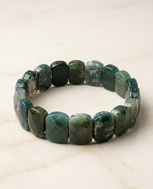 Bracelet "Éveil de la Nature" : Agate Mousse & Sérénité