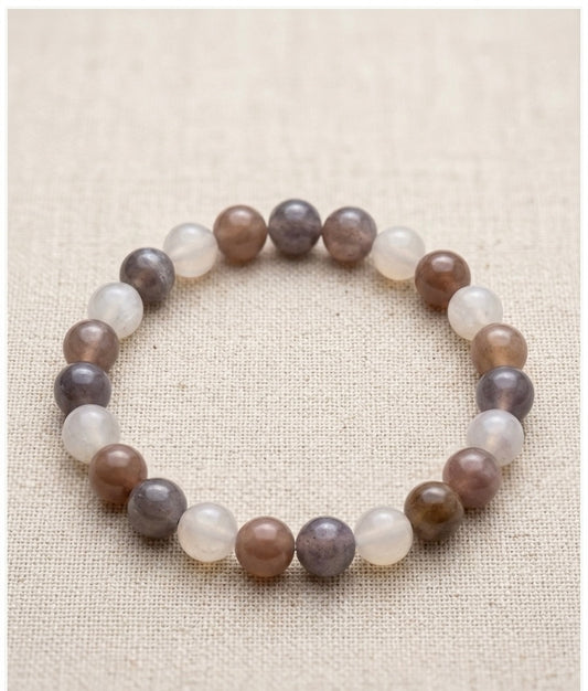 Bracelet "Douceur Lunaire" en Pierre de Lune Multicolore