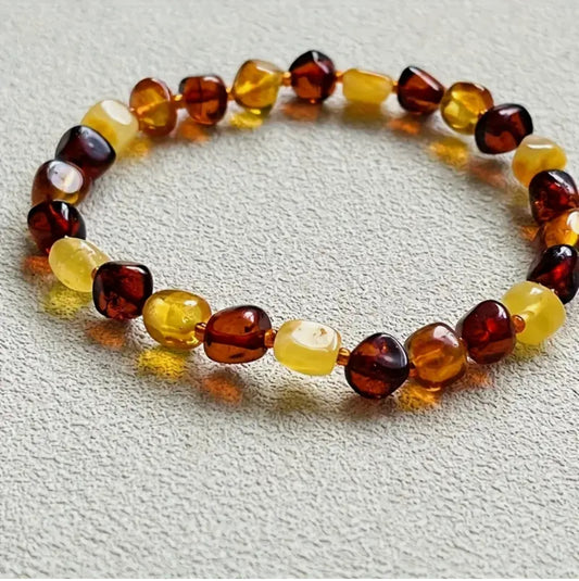 Bracelet "Chaleur Solaire" en Ambre Multicolore