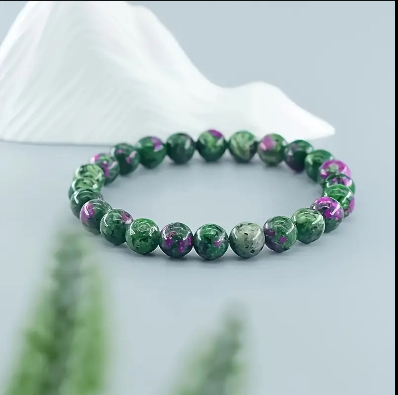Bracelet Équilibrant en Rubis sur Zoïsite