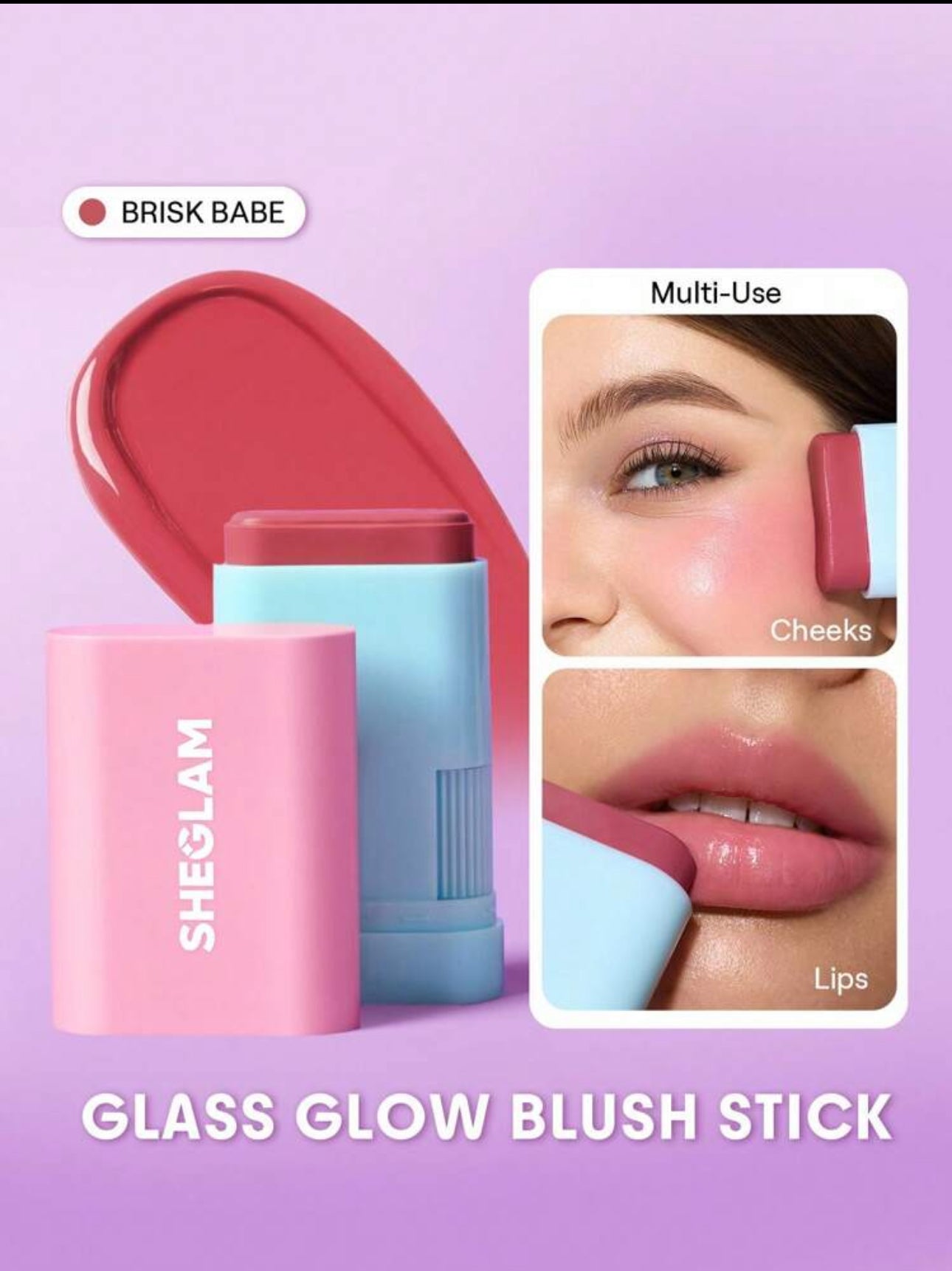 SHEGLAM Bâton de Blush "Glass Glow" - Fard à Joues en Stick Effet Lumineux (15g)