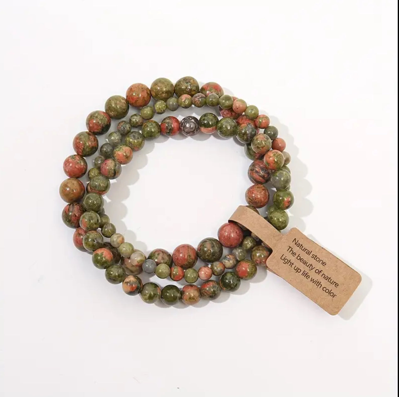 Set de 3 Bracelets "Équilibre & Vision" en Unakite