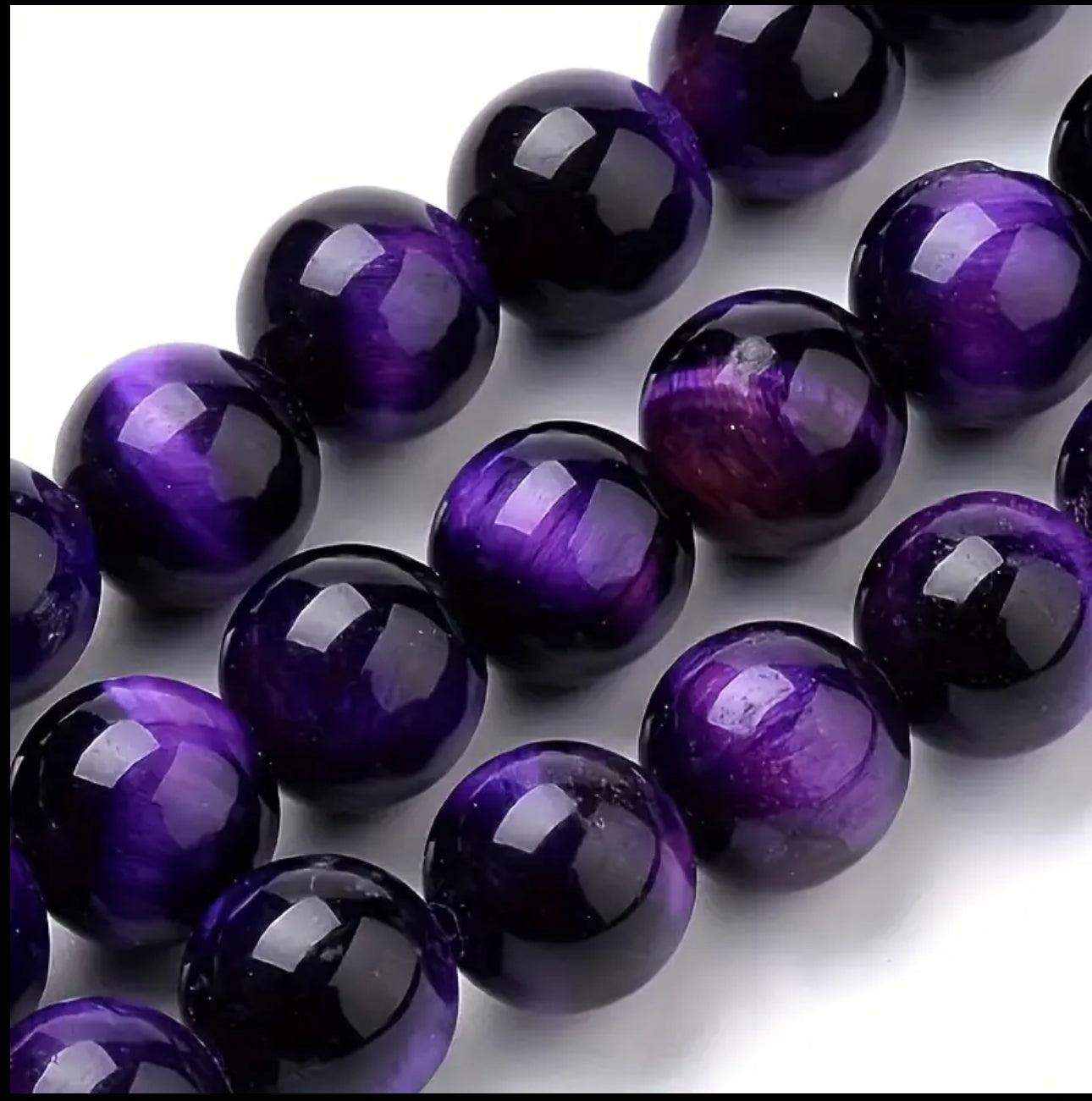 Bracelet en Œil de Tigre Violet sombre – Protection, Force et Équilibre