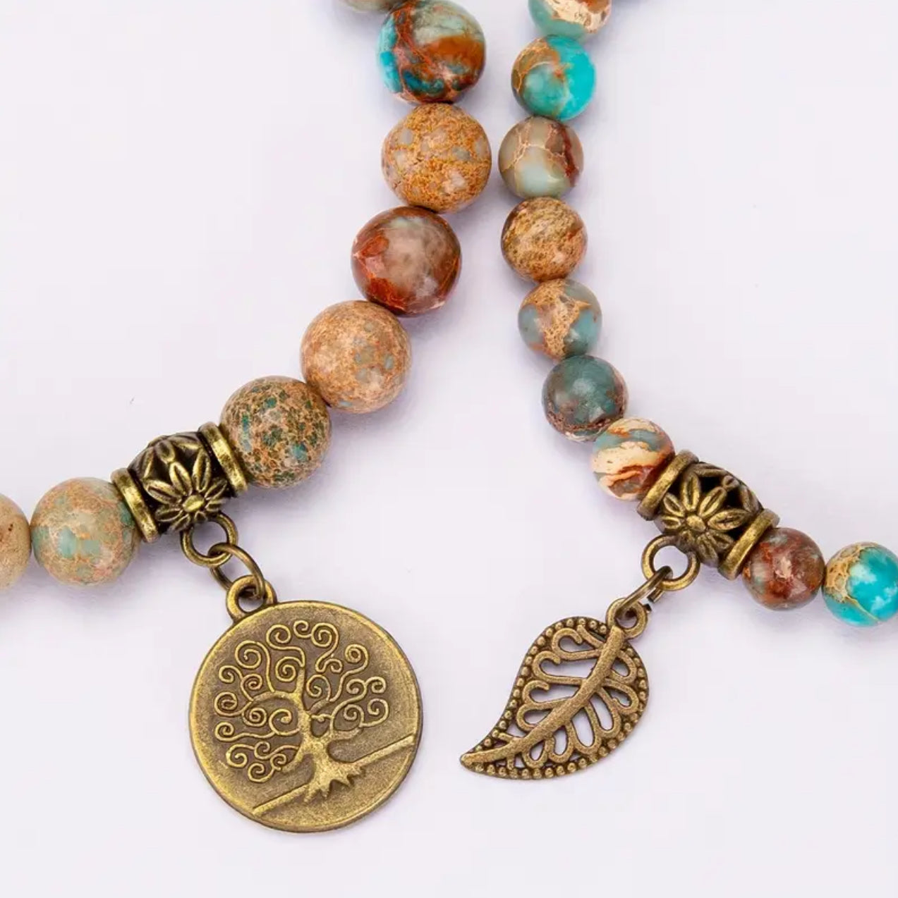 Bracelet Multi-rangs "Écho de l'Océan" en Jaspe Sédiment de Mer
