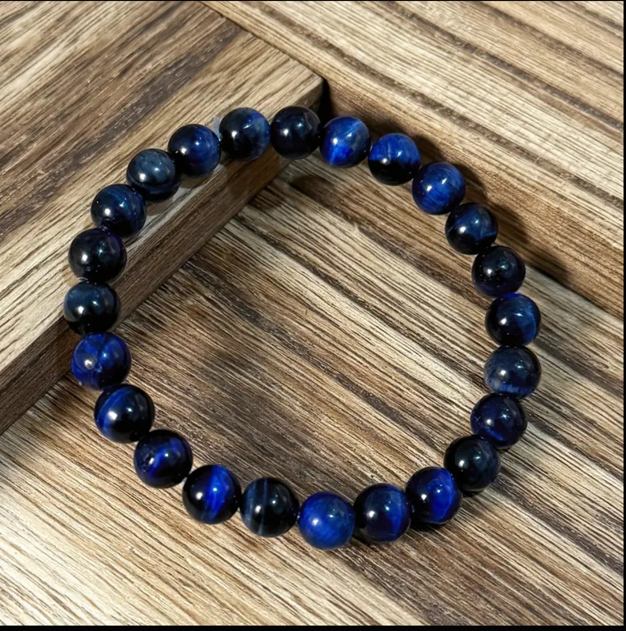 Bracelet en Œil de Tigre Bleu – Protection & Clarté Intérieure