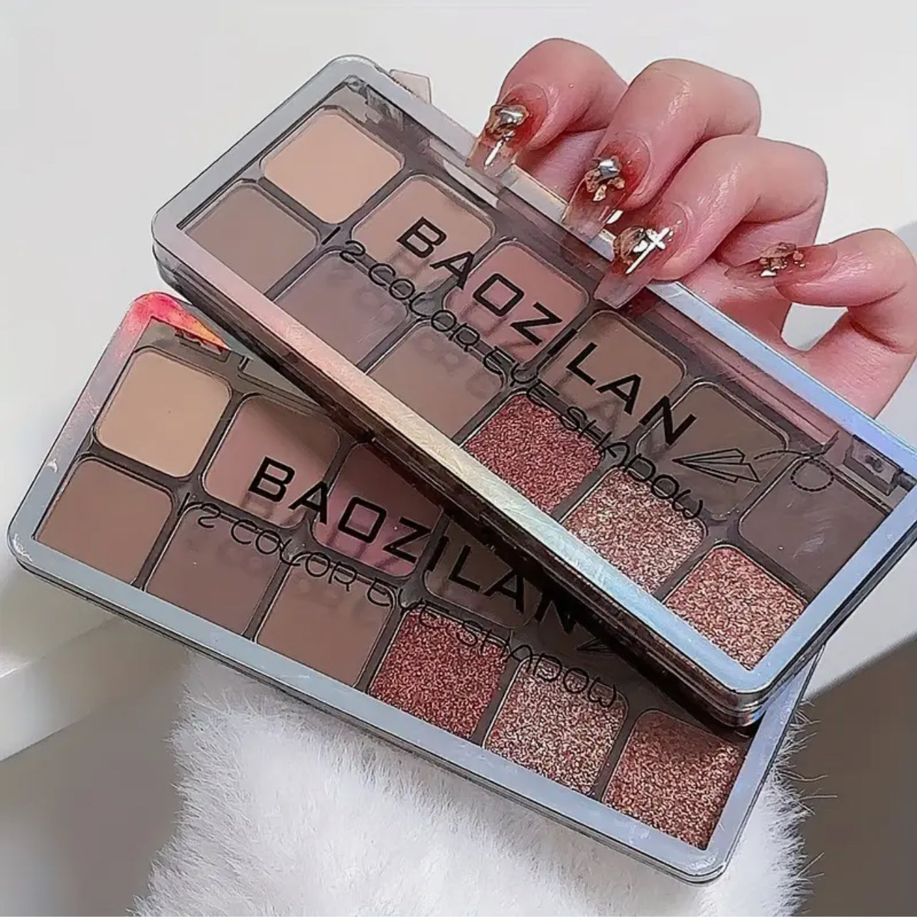 Palette fards à paupières BAOZILAN 12 couleurs (Nude & Rosé)