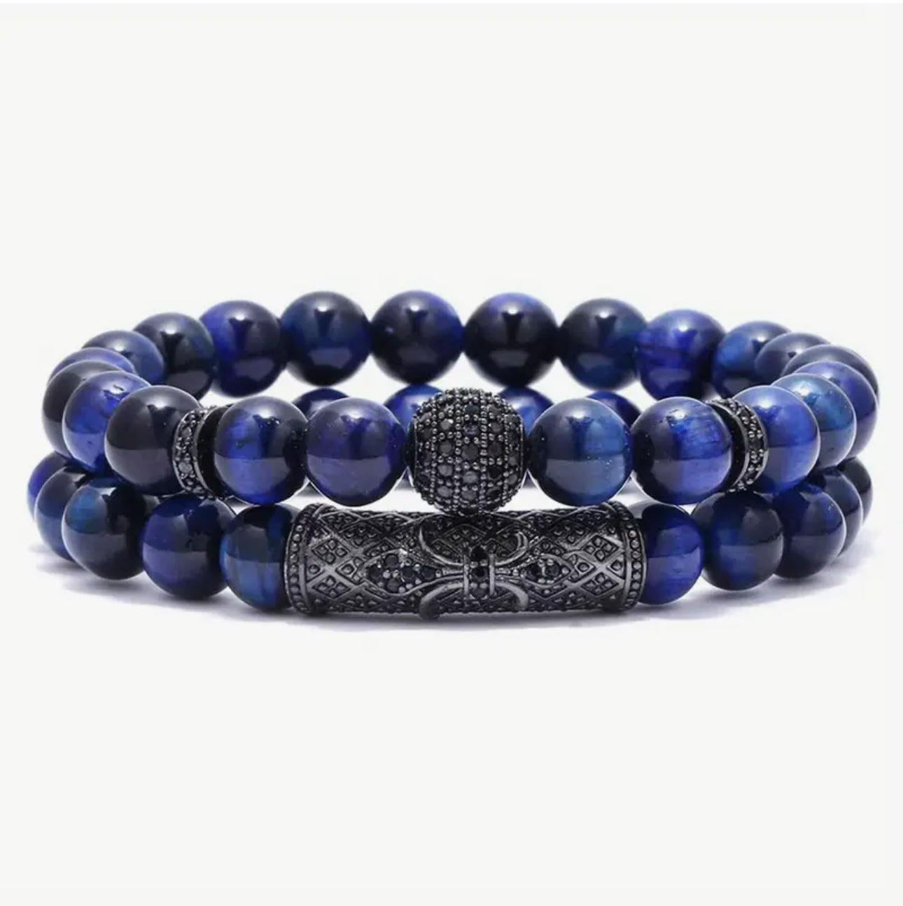 Bracelet Double "Vision & Sérénité" en Œil de Faucon