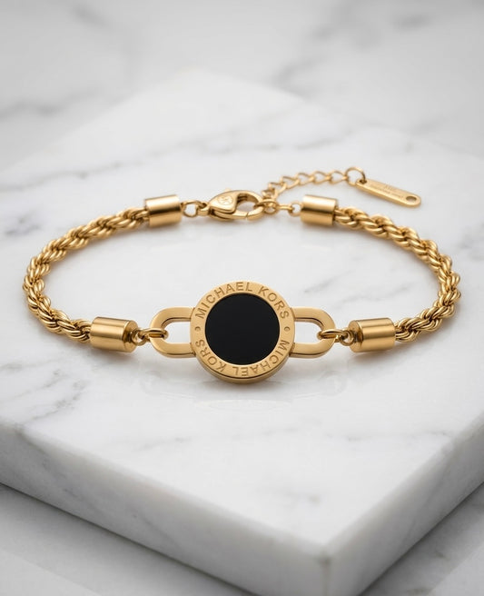 Gourmette "Onyx Prestige" – Acier Inoxydable 316L & Maille Torsadée