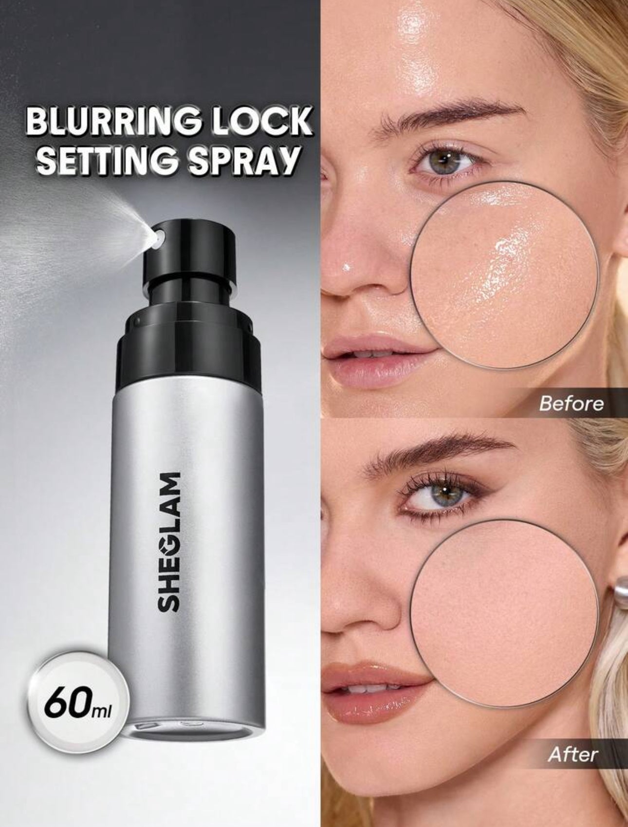 SHEGLAM Spray Fixateur Flouteur Waterproof "Camera On" - Lasting Blur Lock (60 ml)