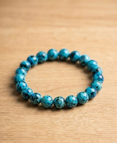 Bracelet "Force Tranquille" en Jaspe Bleu Tacheté