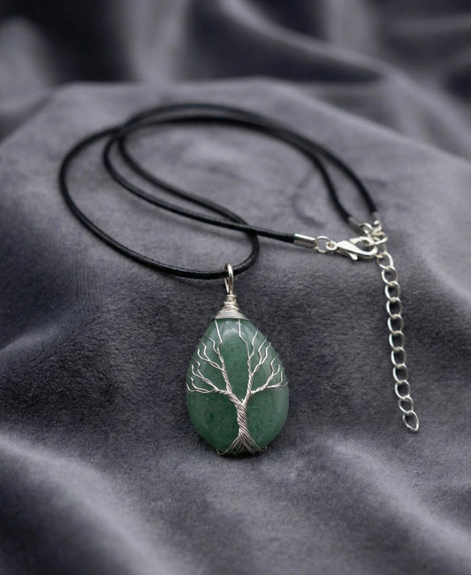 Collier “Arbre d’Émeraude” en Aventurine Verte
