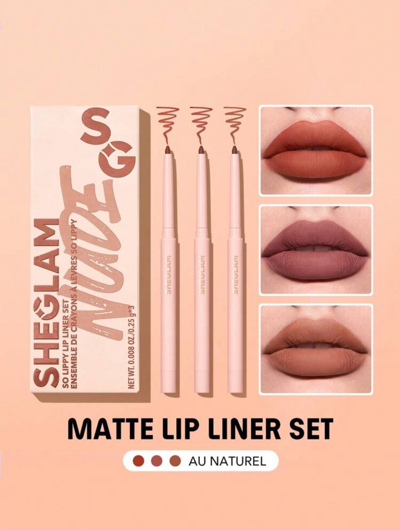 SHEGLAM Ensemble de 3 Crayons à Lèvres "So Lippy" - Lip Liner Set (3 x 0.25 g)