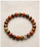 Bracelet "Feu Intérieur" en Œil de Tigre et Jaspe Rouge