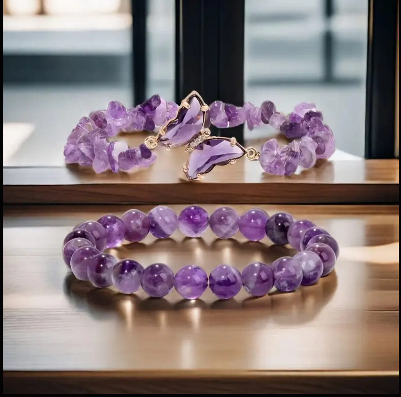 Bracelet Duo en Améthyste – Sérénité, Protection et Élégance
