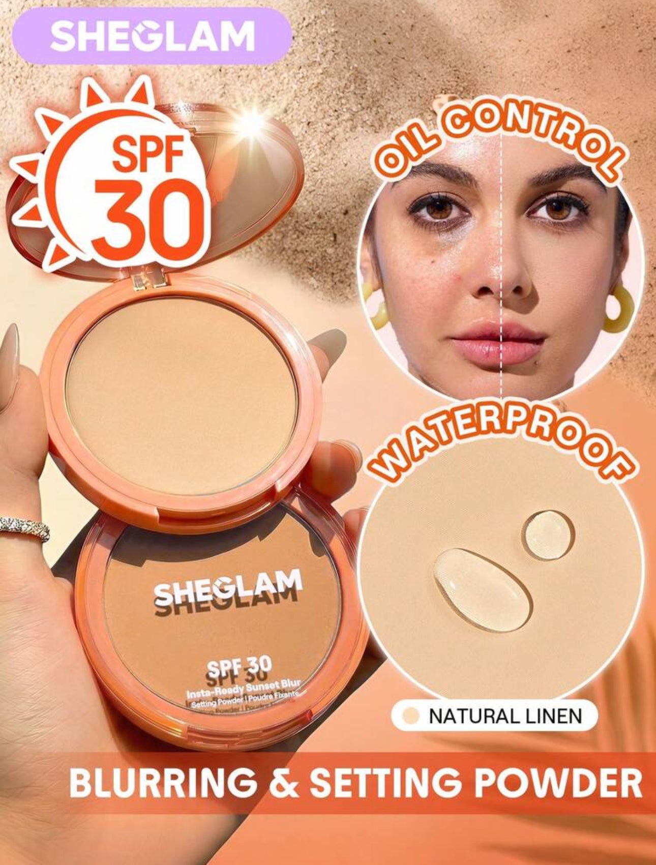 Poudre Fixante SHEGLAM "Insta-Ready Sunset Blur" - Avec SPF 30 (8 g)