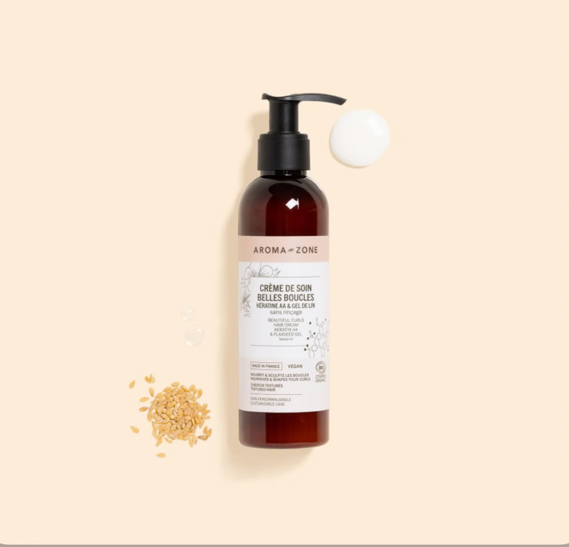 Crème de soin Belles Boucles Kératine AA & Gel de lin sans rinçage