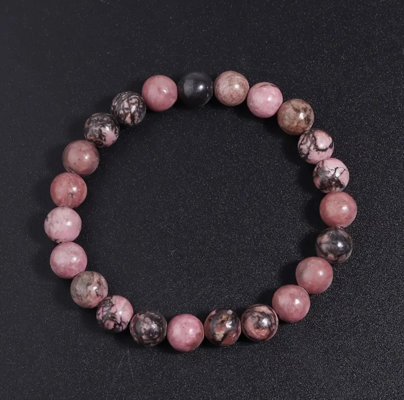 Bracelet "Équilibre du Cœur" en Rhodonite Naturelle