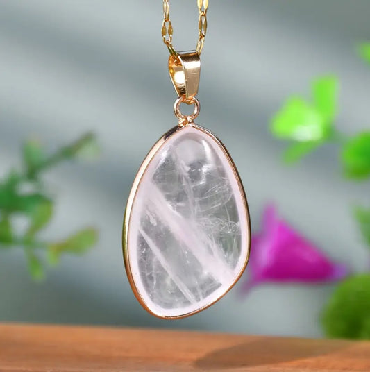 Collier Pendentif "Clarté Cristalline" en Quartz Clair