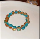 Bracelet en Quartz Craquelé Bleu & Ambre – Énergie & Clarté