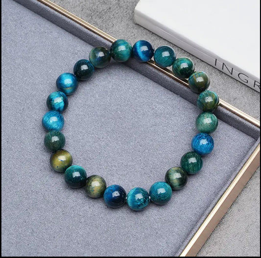 Bracelet en Pierre de Tigre Bleu-Vert – Équilibre et Harmonie