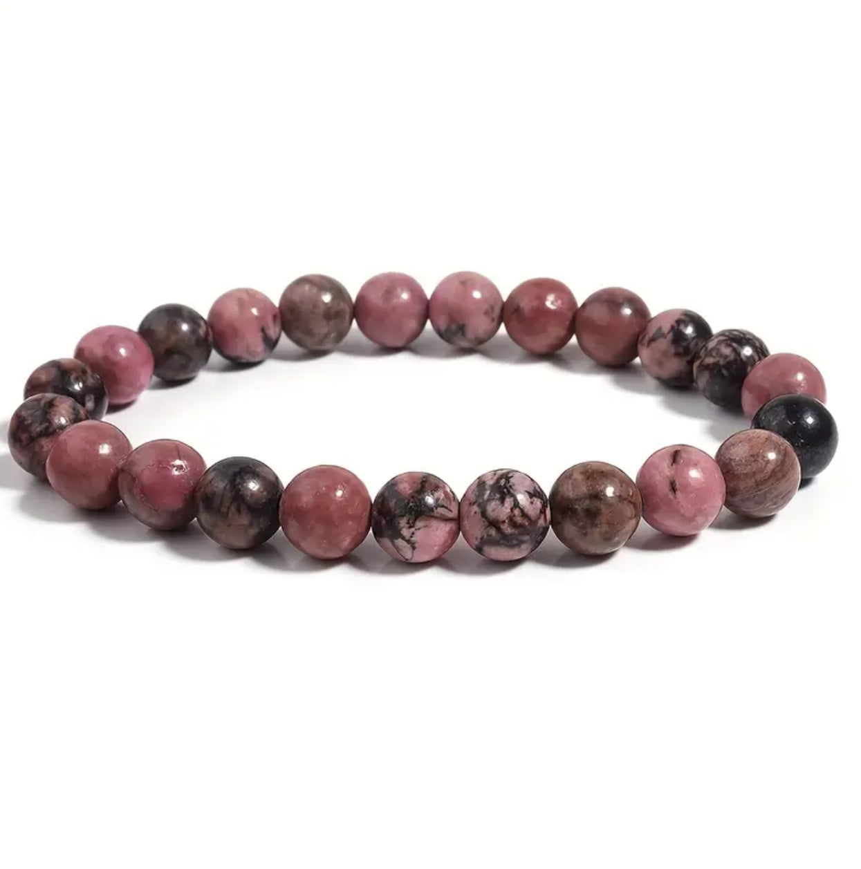 Bracelet "Équilibre du Cœur" en Rhodonite Naturelle