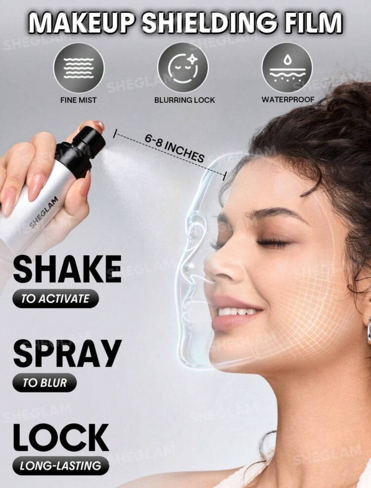 SHEGLAM Spray Fixateur Flouteur Waterproof "Camera On" - Lasting Blur Lock (60 ml)