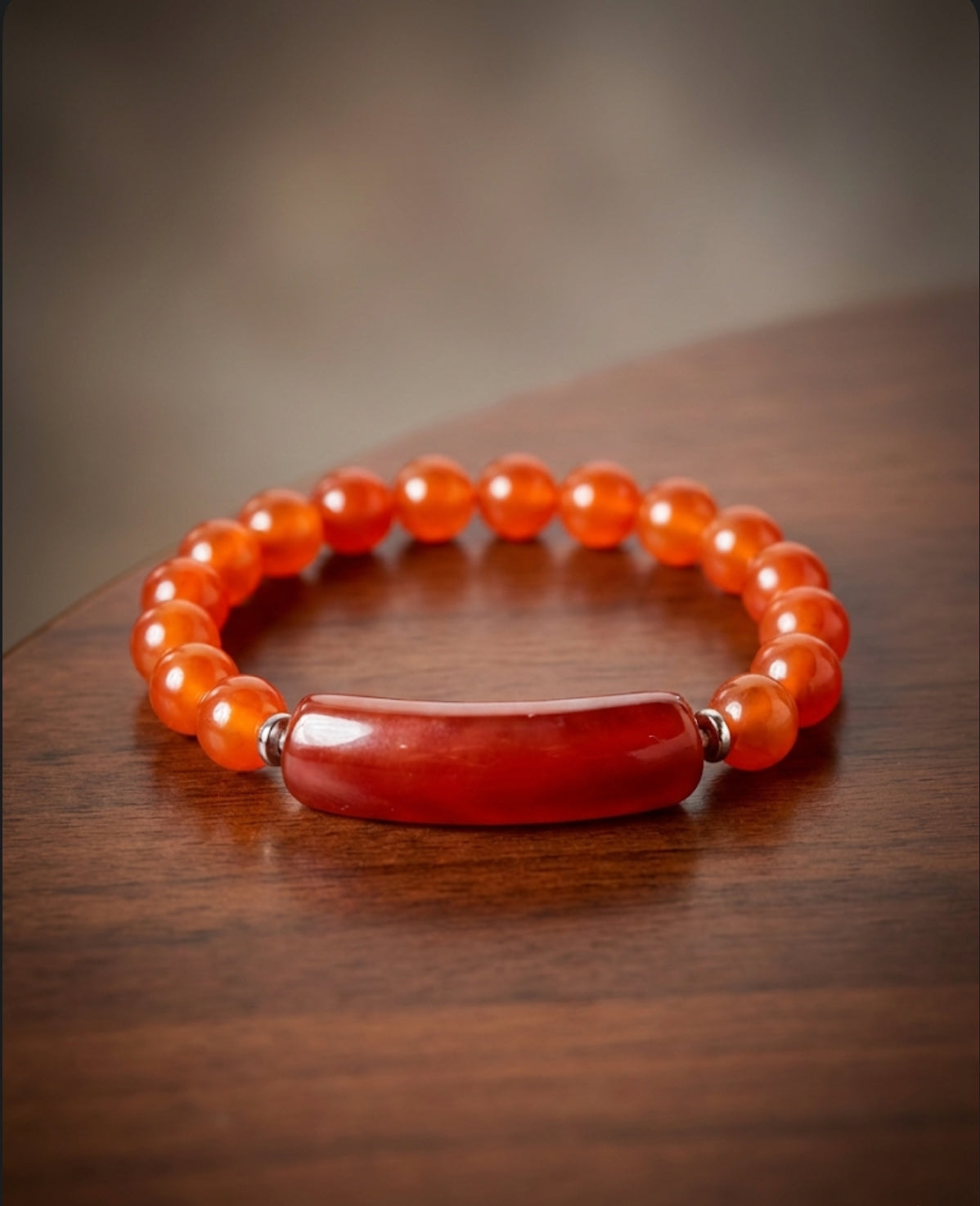 Bracelet "Flamme de Vie" en Cornaline Naturelle