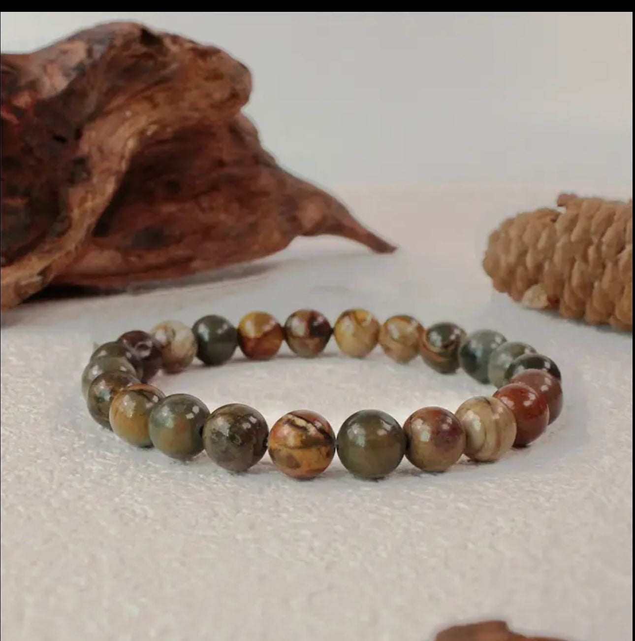 Bracelet « Nature & Sérénité » — Jaspe Paysage