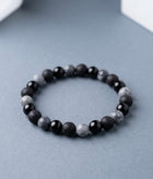 Bracelet "Force Minérale" en Pierre de Lave, Onyx Noir et Jaspe Gris