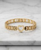 Bracelet Gourmette "Éternité Nacrée" – Acier Inoxydable 316L