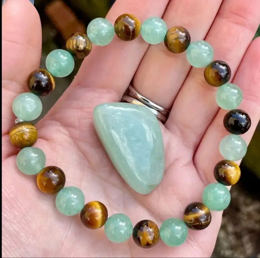 Bracelet Harmonisant en Amazonite et Œil de Tigre