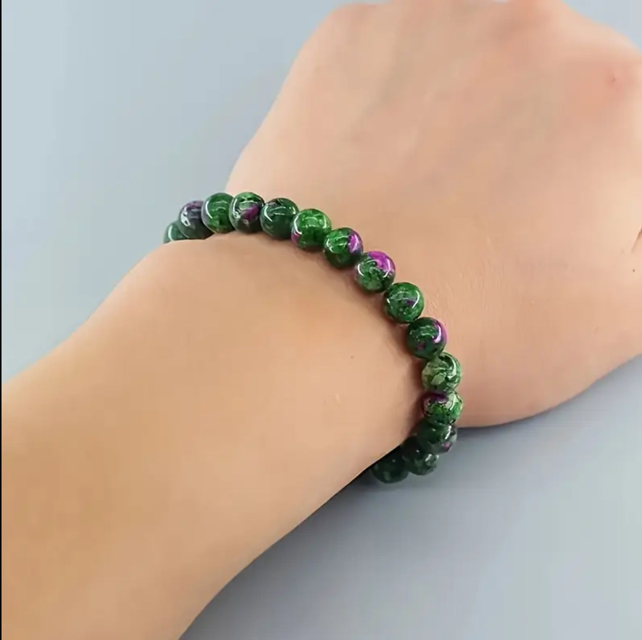 Bracelet Équilibrant en Rubis sur Zoïsite