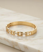 Bracelet Jonc "Maillon Royal" – Acier Inoxydable 316L & Cristaux
